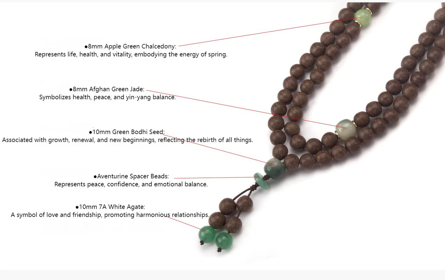 Zen Serenity White Tea Herbal Bead Bracelet——108 beads